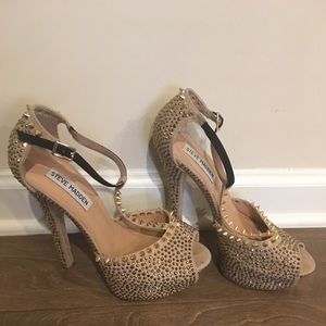 Steve Madden Gold Spike Heels